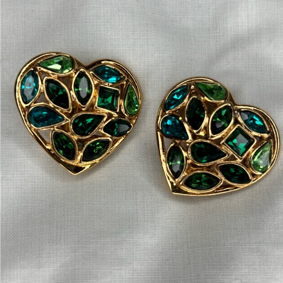 vintage Yves Saint Laurent matching set brooch/clip-on earrings made in France - Picture 3 of 11